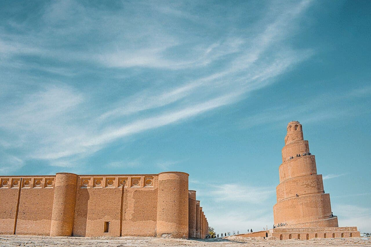 The Great Mosque of Samarra with its spiral minaret, Iraq