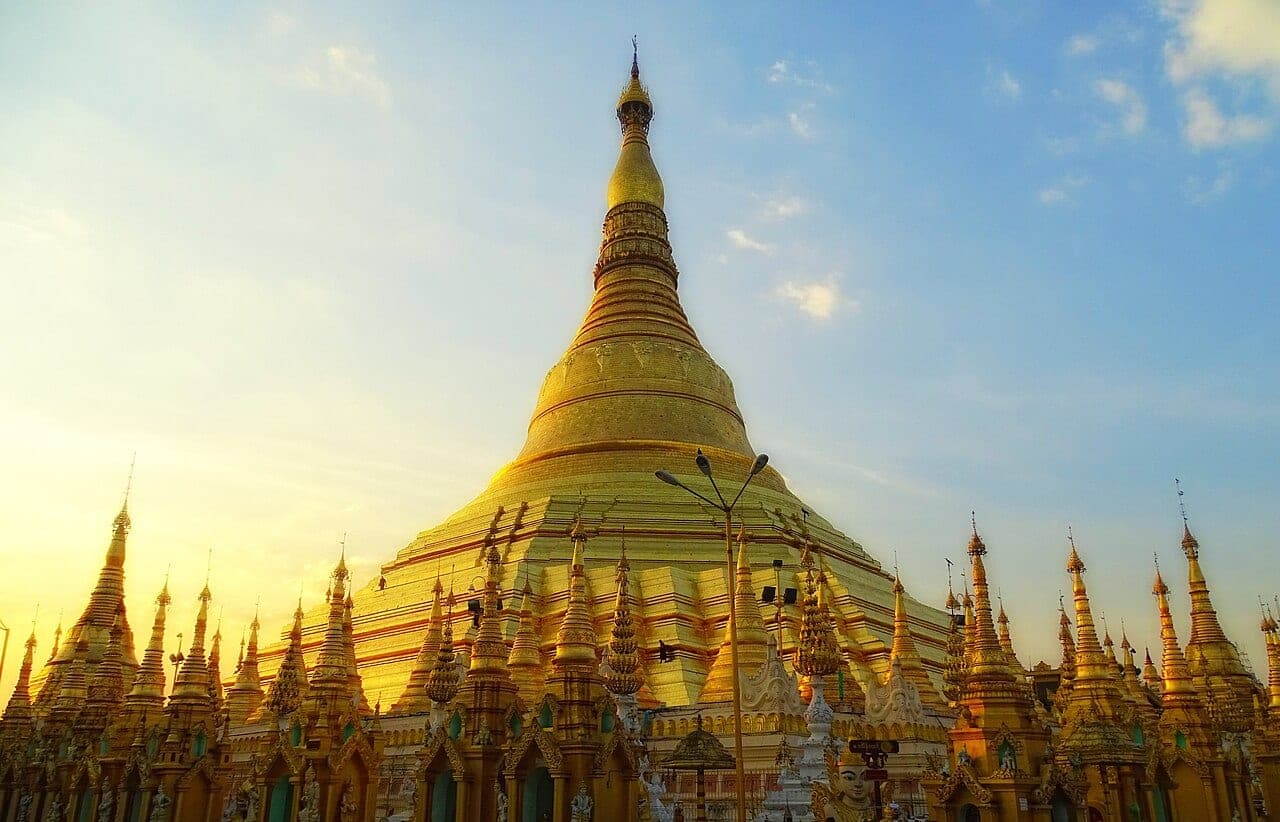 The Shwedagon Pagoda in Yangon, Myanmar