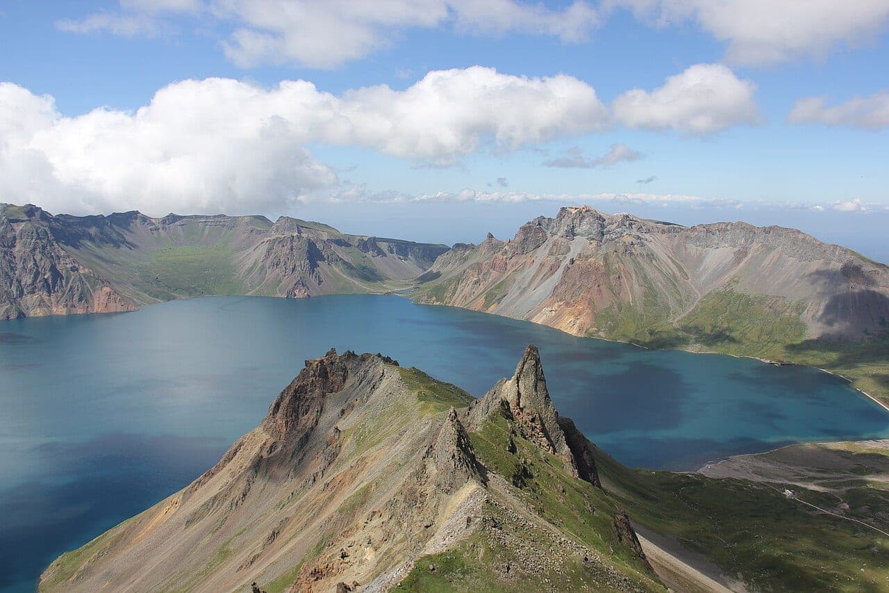 Mount Paektu, on the Korean peninsula