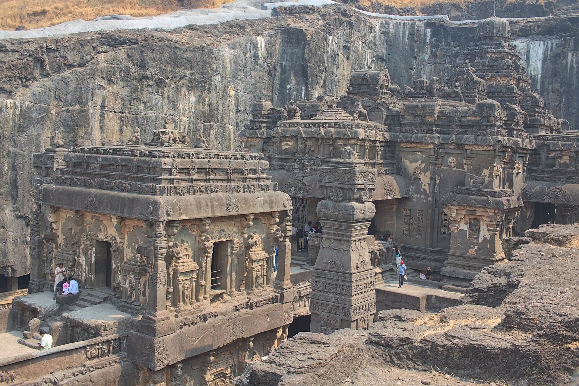 The Kailasa temple at Ellora, carved from a single rock