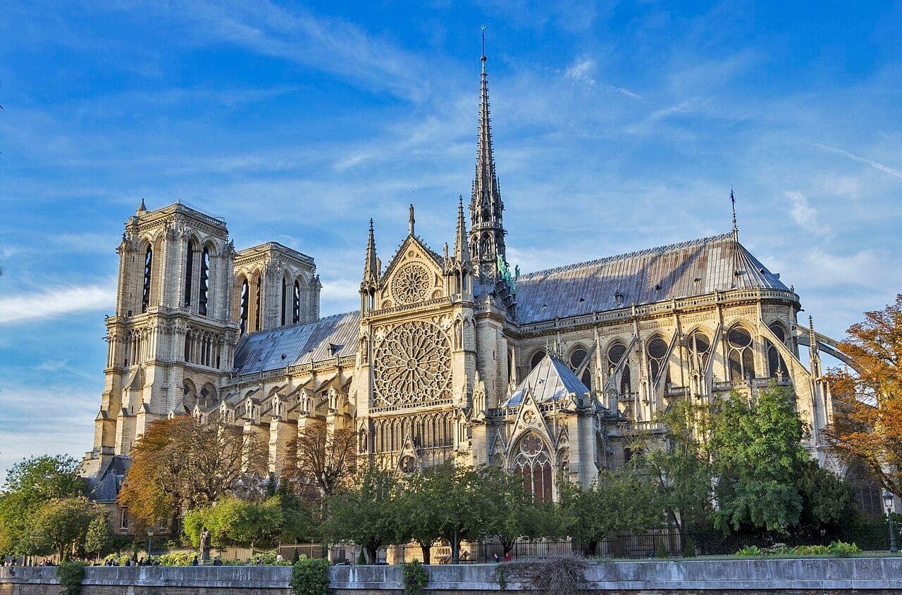 The west facade of Notre-Dame de Paris