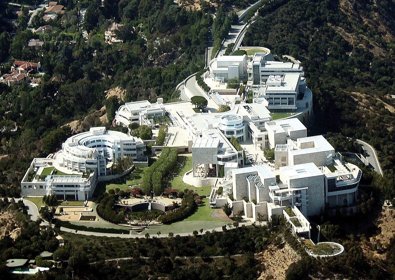 Aerial view of the Getty Center in Los Angeles
