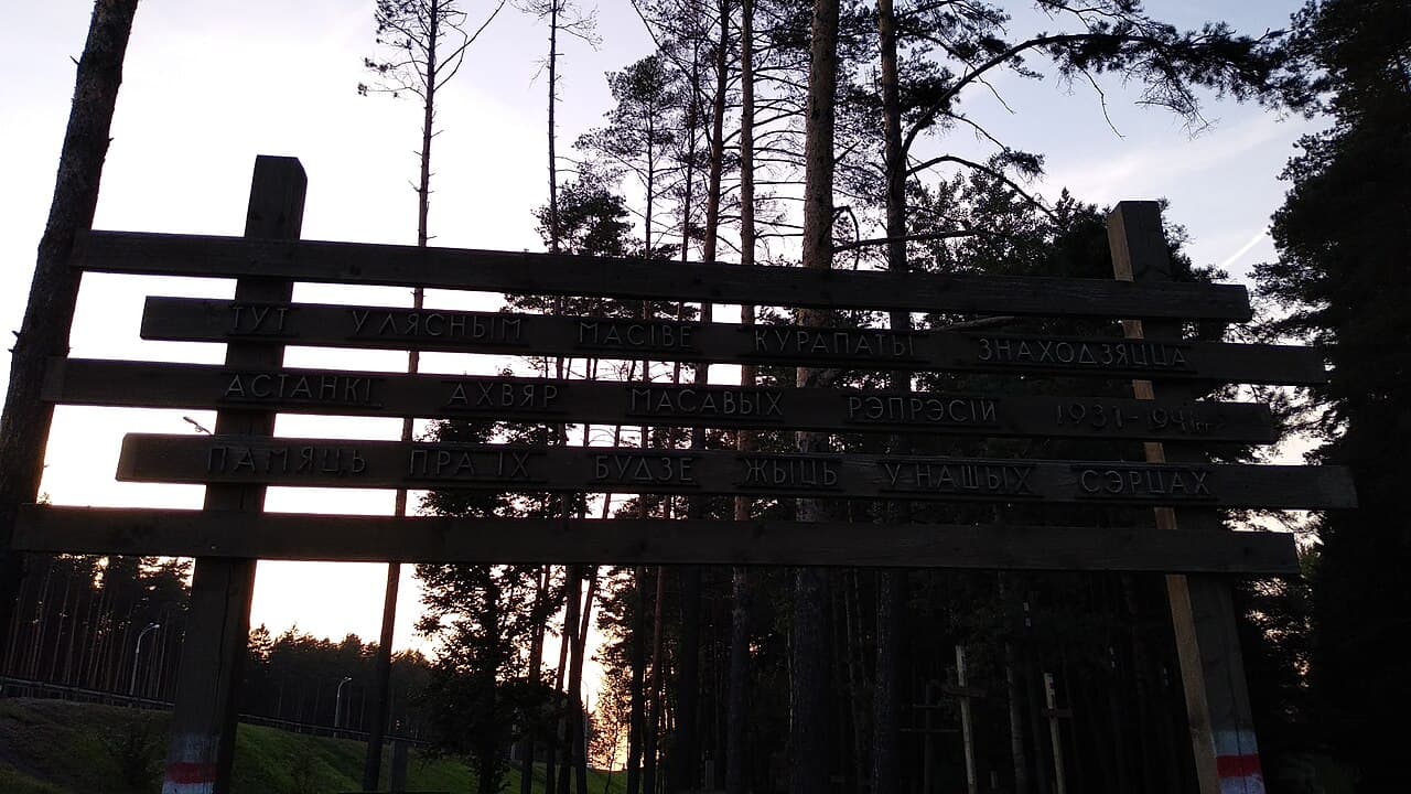 Crosses in the wood at Kurapaty on the edge of Minsk, where the NKVD buried its dead