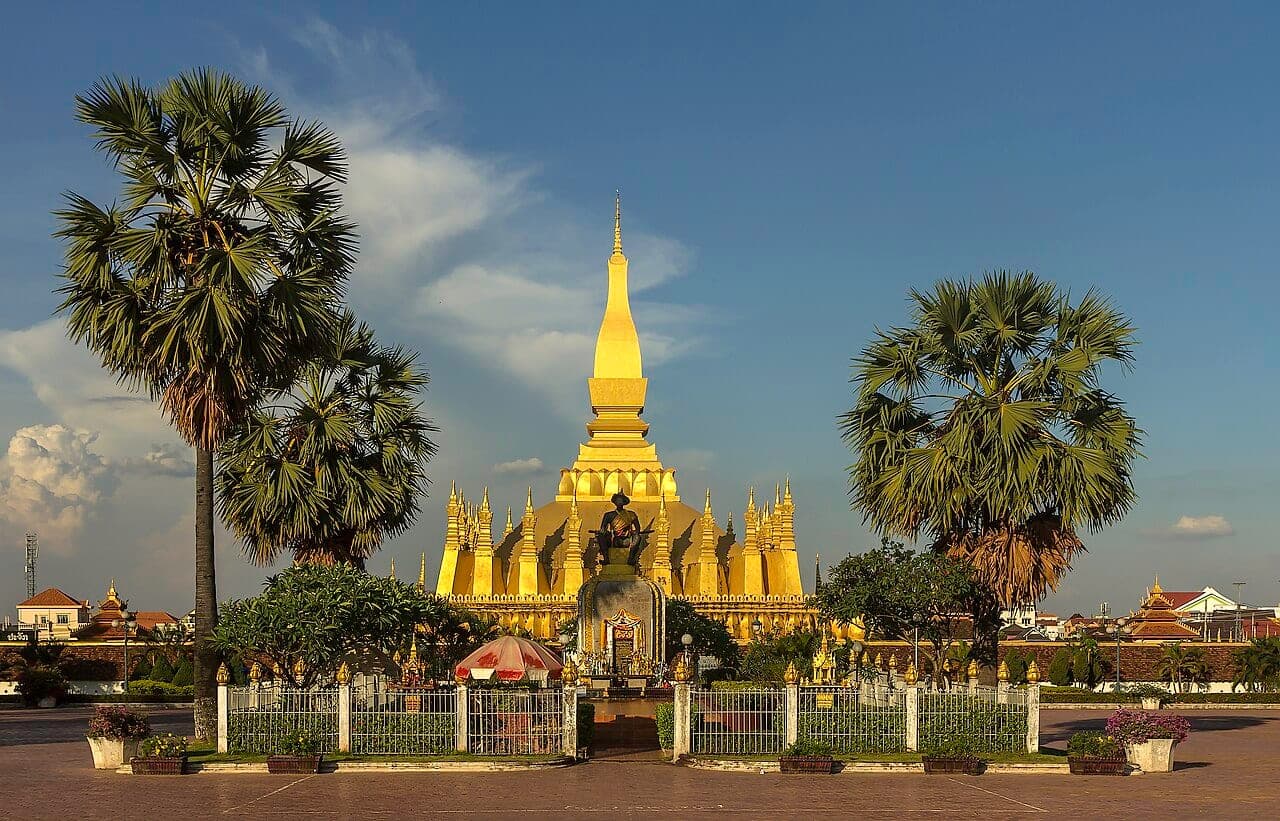 Pha That Luang, the golden stupa in Vientiane, Laos