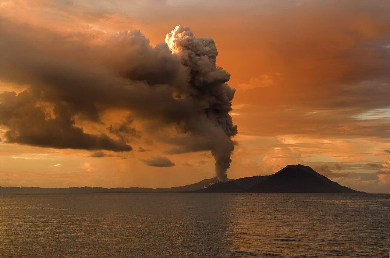 The Tavurvur volcano near Rabaul, Papua New Guinea