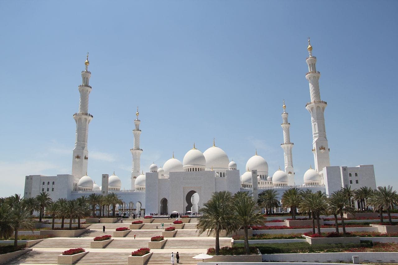 The Sheikh Zayed Grand Mosque in Abu Dhabi, United Arab Emirates