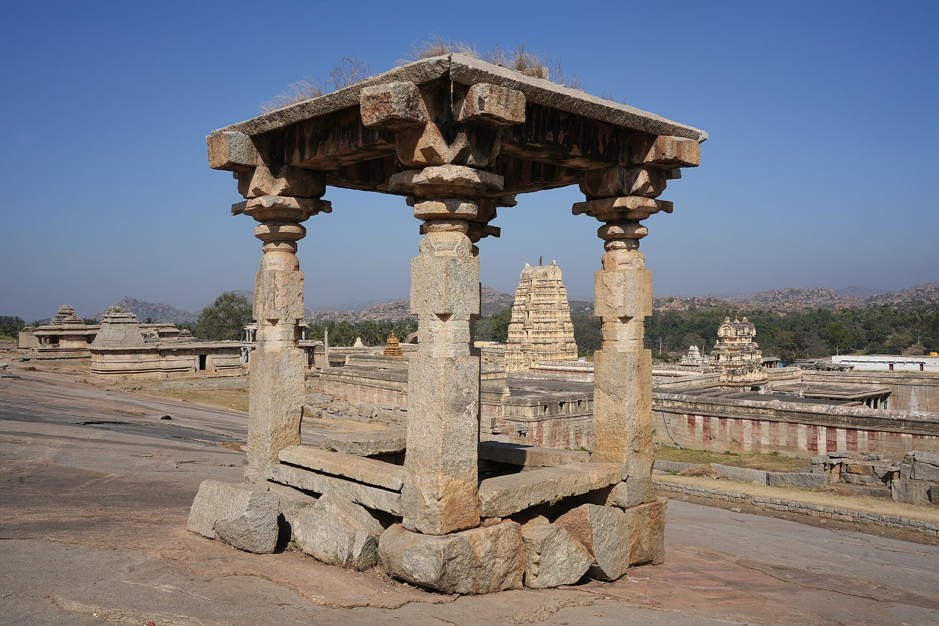 The Virupaksha temple at Hampi seen from Hemakuta hill