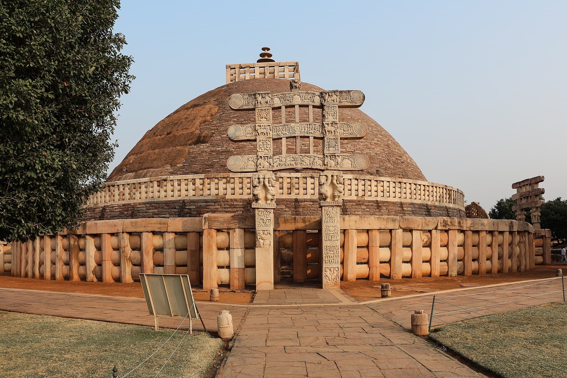The Great Stupa at Sanchi with its carved gateway
