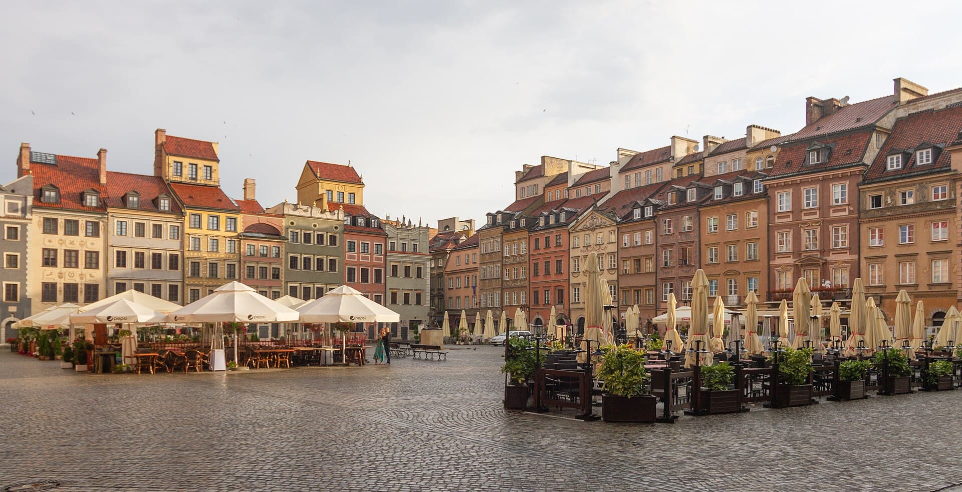 The rebuilt Old Town Market Square in Warsaw