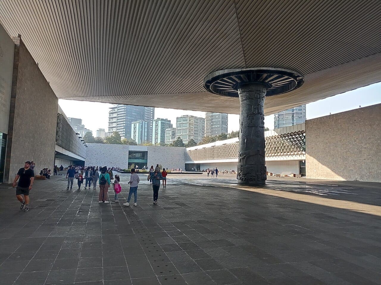 The courtyard and central column of the National Museum of Anthropology, Mexico City