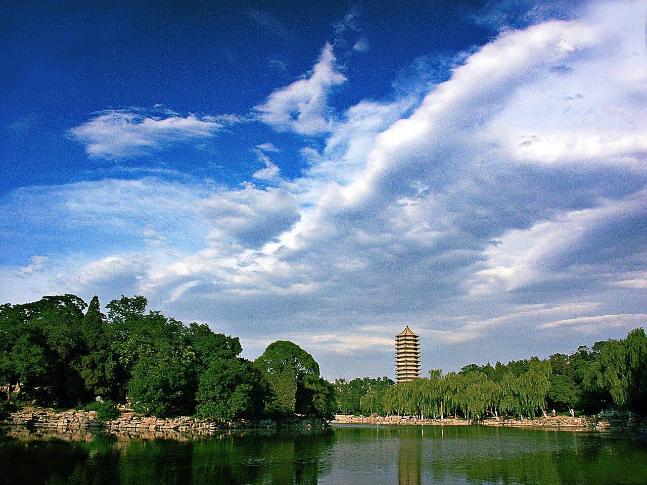 Weiming Lake and the Boya Pagoda on the Peking University campus
