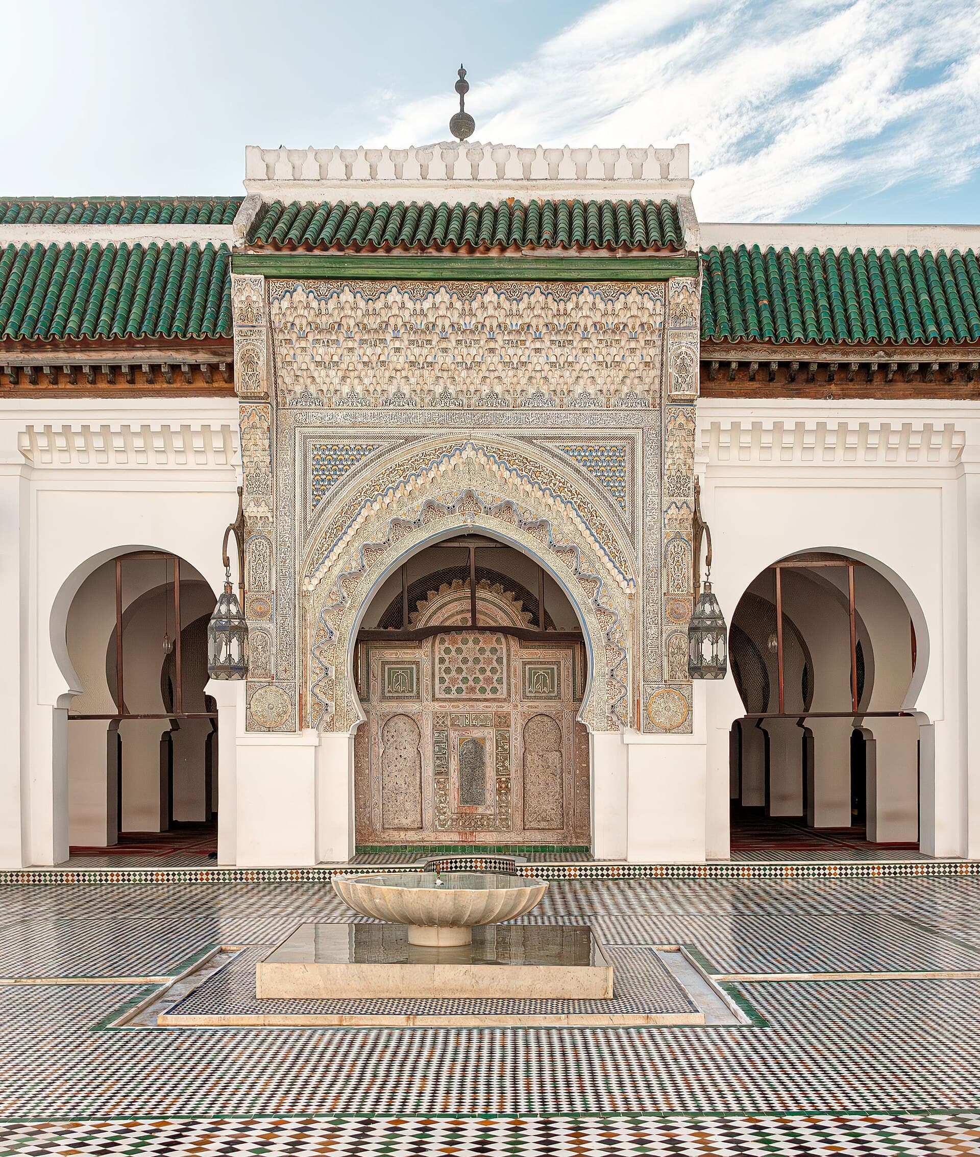 The courtyard of the al-Qarawiyyin mosque and university in Fez