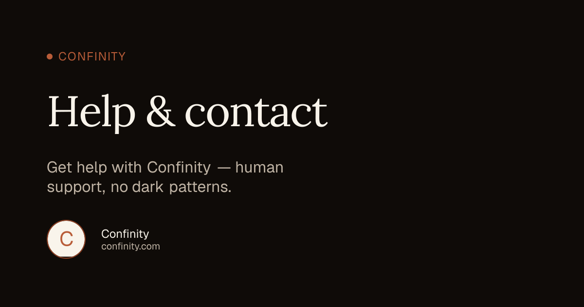 Help & contact | Confinity