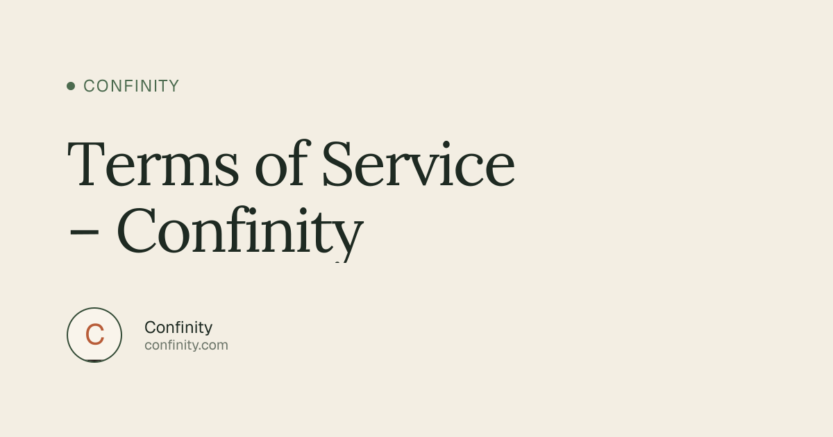 Terms of Service – Confinity
